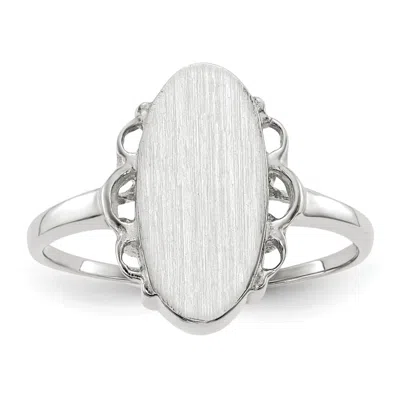 Diamond2deal 14k White Gold Open Back Signet Ring In Pink