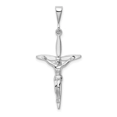 Diamond2deal 14k White Gold Passion Crucifix Pendant
