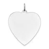 Diamond2deal 14k White Gold Plain .013 Gauge Engravable Heart Charm In White