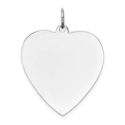 Diamond2deal 14k White Gold Plain .013 Gauge Engravable Heart Charm