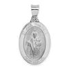 Diamond2deal 14k White Gold Polish Satin St Jude Thaddeus Medal Hollow Pendant In White