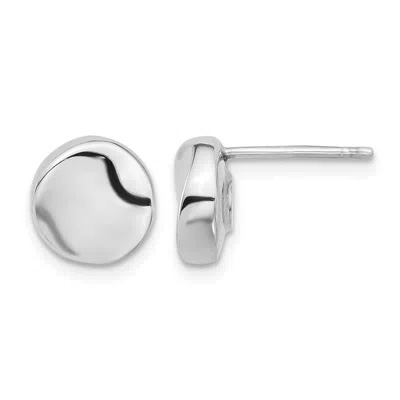 Diamond2deal 14k White Gold Polished Circle Shape Stud Earrings In Orange