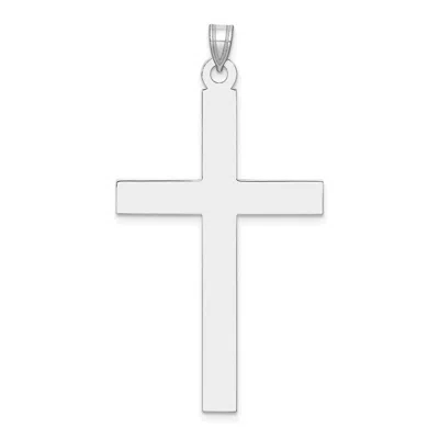 Diamond2deal 14k White Gold Polished Cross Pendant