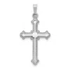 Diamond2deal 14k White Gold Polished Cross Pendant In White