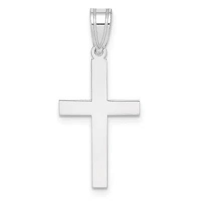 Diamond2deal 14k White Gold Polished Cross Pendant In Metallic