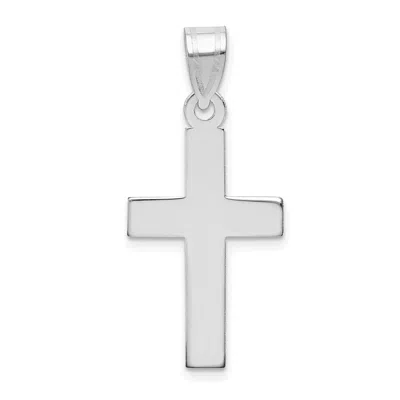 Diamond2deal 14k White Gold Polished Cross Pendant In Silver