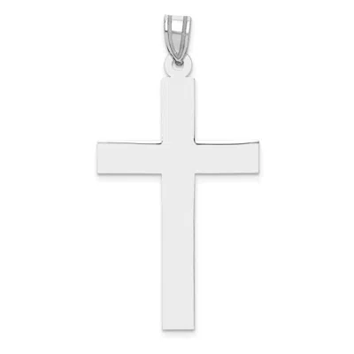 Diamond2deal 14k White Gold Polished Cross Pendant In Metallic