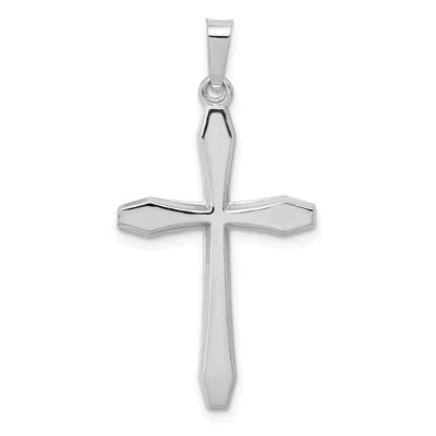 Diamond2deal 14k White Gold Polished Cross Pendant In Metallic