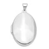 Diamond2deal 14k White Gold Polished Domed Oval Locket Pendant In White