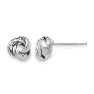 Diamond2deal 14k White Gold Polished Fancy Design Stud Earrings In Metallic