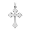 Diamond2deal 14k White Gold Polished Fleur De Lis Cross Pendant In Metallic
