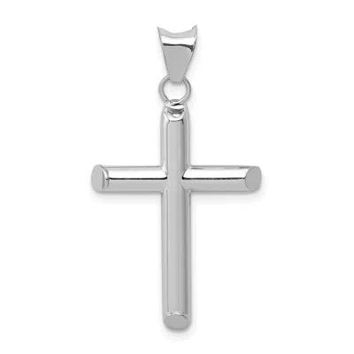 Diamond2deal 14k White Gold Polished Hollow Cross Pendant