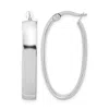 Diamond2deal 14k White Gold Polished Oval Shape Hoop Earrings In Silver