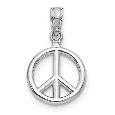 Diamond2deal 14k White Gold Polished Peace Symbol Pendant