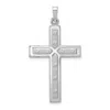 Diamond2deal 14k White Gold Polished Satin Dots Cross Pendant In White