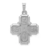 Diamond2deal 14k White Gold Polished Satin Four Way Medal Hollow Pendant In White