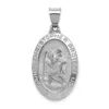 Diamond2deal 14k White Gold Polished Satin St Christopher Medal Hollow Pendant In White