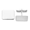 Diamond2deal 14k White Gold Rectangular Men's Cuff Links