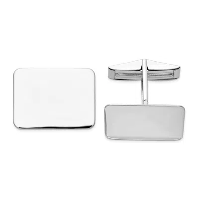 Diamond2deal 14k White Gold Rectangular Men's Cuff Links