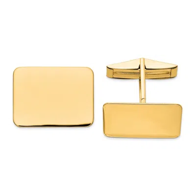 Diamond2deal 14k White Gold Rectangular Men's Cuff Links In Yellow