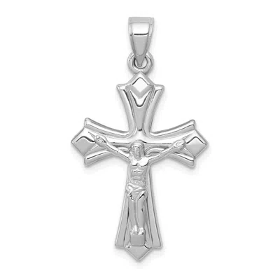 Diamond2deal 14k White Gold Reversible Crucifix Pendant