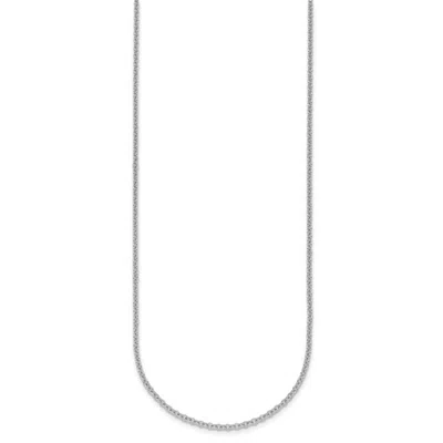 Diamond2deal 14k White Gold Rhodium-plated Polished 2.0mm Solid Cable Chain Necklace In Silver