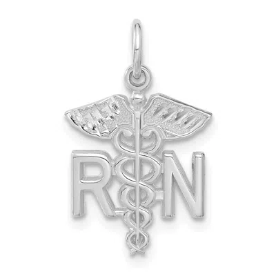 Diamond2deal 14k White Gold Rn Nurse Charm