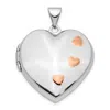 Diamond2deal 14k White Gold Rose Rhodium 22mm Heart Locket Pendant Pendant In White