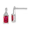 Diamond2deal 14k White Gold Ruby And Diamond Earrings