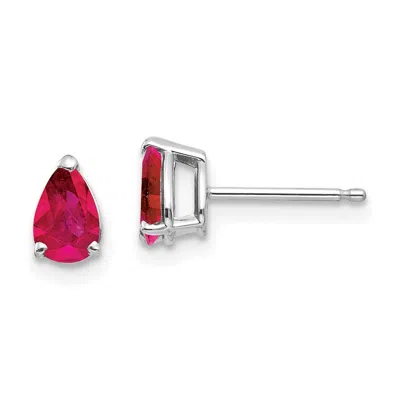 Diamond2deal 14k White Gold Ruby Earrings