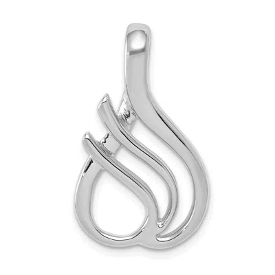 Diamond2deal 14k White Gold Slide Fits Up To 4mm Regular/6mm Fancy Or Reversible Omega In Metallic