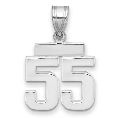Diamond2deal 14k White Gold Small Polished Number 55 Charm Pendant In Metallic