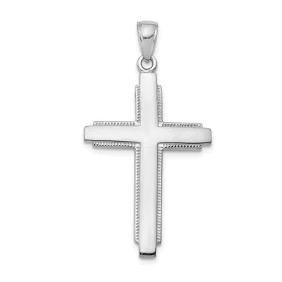 Diamond2deal 14k White Gold Solid Cross Pendant In Gray