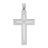 Diamond2deal 14k White Gold Solid Laser Etched Cross Pendant In White