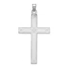 Diamond2deal 14k White Gold Solid Laser Etched Cross Pendant In White