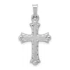 Diamond2deal 14k White Gold Textured And Polished Fleur De Lis Cross Pendant In White