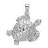Diamond2deal 14k White Gold Textured Sea Turtle Charm In White