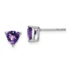 Diamond2deal 14k White Gold Trillion Amethyst Earrings