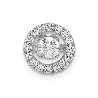 Diamond2deal 14k White Gold Vibrant Lab Grown Diamond Polished Round Pendant (0.41ct, Vs, G-h) In Yellow