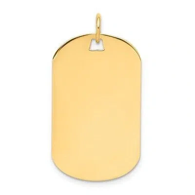 Pre-owned Diamond2deal 14k Yellow Gold .035 Gauge Engraveable Dog Tag Disc Charm Pendant L-1.19 Inch