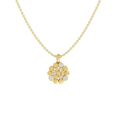 Diamond2deal 14k Yellow Gold 0.36 Ct Round Lab Grown Diamond Pendant Necklace 16" Vs1