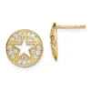 Diamond2deal 14k Yellow Gold 0.45 Ct Lab Grown Diamond Circle Star Stud Earrings Vs Clarity, G-h Color In Multi