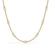 Diamond2deal 14k Yellow Gold 0.50 Ct Bezel Set Lab Grown Diamond Station Necklace (e-f In Gold