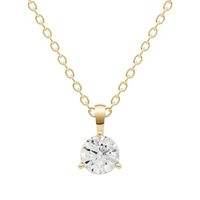 Diamond2deal 14k Yellow Gold 0.50 Ct Lab Grown Diamond Solitaire Pendant Necklace
