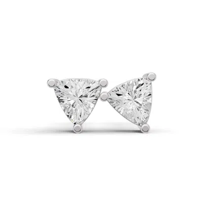 Diamond2deal 14k Yellow Gold 0.50 Ct Lab Grown Trillion Shape Diamond Solitaire Stud Earrings Color-