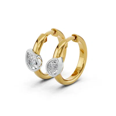 Diamond2deal 14k Yellow Gold 0.75 Ct Pear Lab Grown Diamond Hoop Earrings