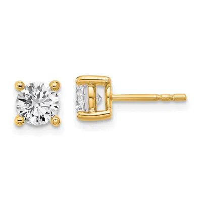 Diamond2deal 14k Yellow Gold 1 1/4 Ct Round Lab Grown Diamond Stud Earrings Vs Clarity, G-h Color In White