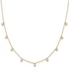 Diamond2deal 14k Yellow Gold 1 1/6 Ct Lab Grown Diamond Nine Station Necklace 18" Clarity Vs, Color D-e In Yellow