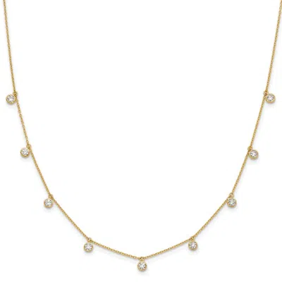 Diamond2deal 14k Yellow Gold 1 1/6 Ct Lab Grown Diamond Nine Station Necklace 18" Clarity Vs, Color D-e