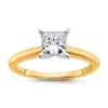 Diamond2deal 14k Yellow Gold 1 Ct Certified Princess Lab Grown Diamond Solitare Engagement Ring In Yellow